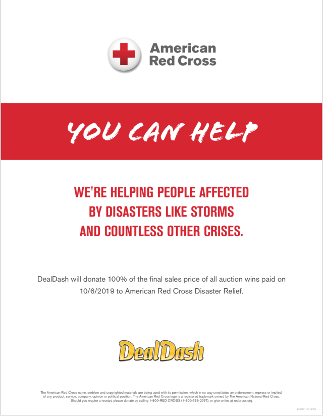 The American Red Cross donation from DealDash